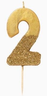 Gold Glitter Number Candle Starter Set
