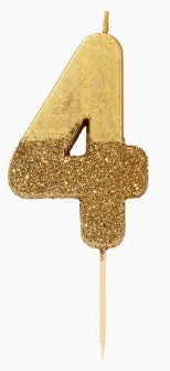 Gold Glitter Number Candle Starter Set