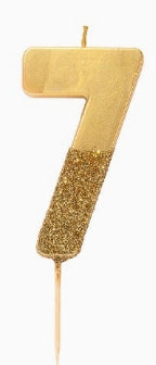 Gold Glitter Number Candle Starter Set