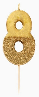 Gold Glitter Number Candle Starter Set
