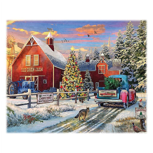 Red Barn Tree Farm 1000 Piece Jigsaw Puzzle
