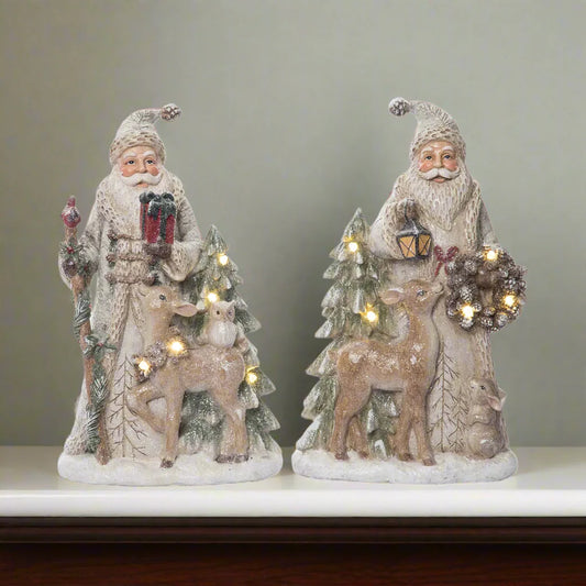 Res Light Up Forest Santa Fig 2 Asst