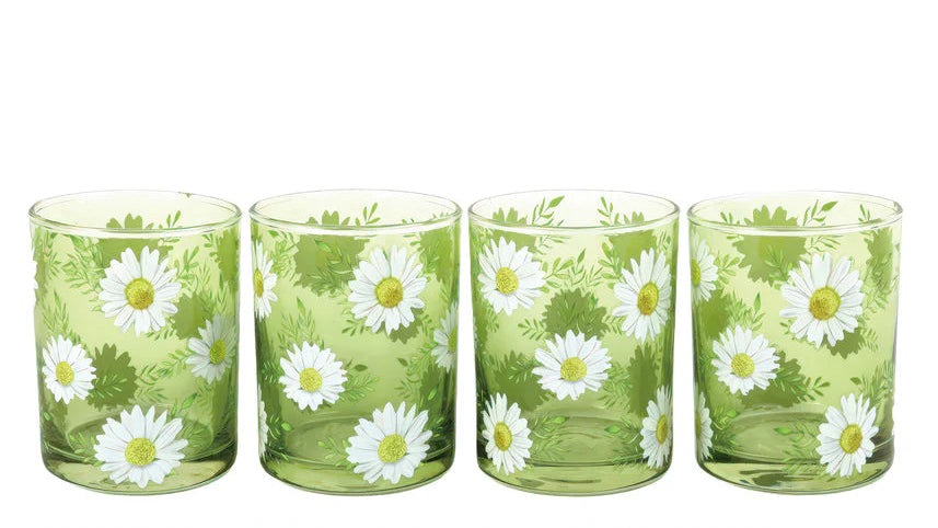 Glass Daisy Juice Glasses