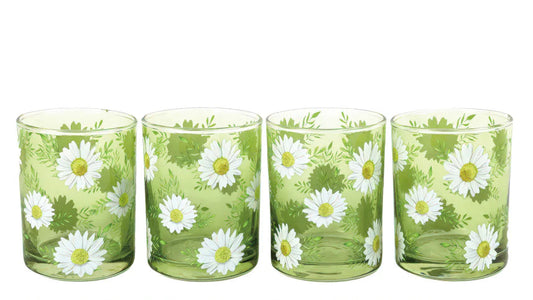 Glass Daisy Juice Glasses