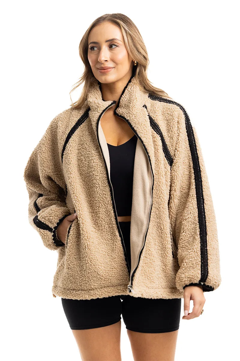 Sherpa Lace Trim Jacket