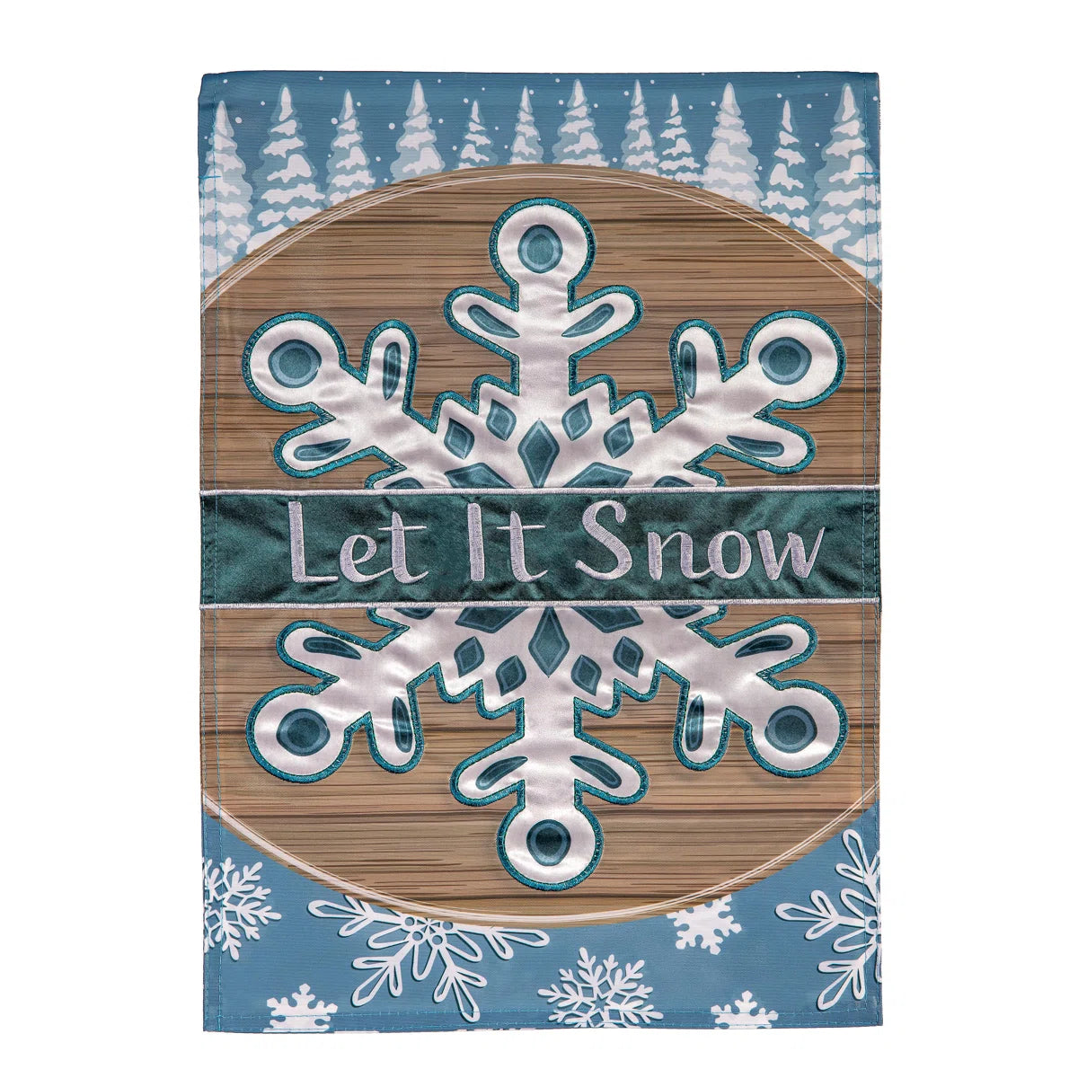 Winter Snowflake Applique Garden Flag