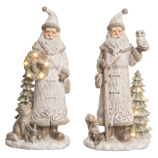Res Light Up Forest Santa Fig 2 Asst