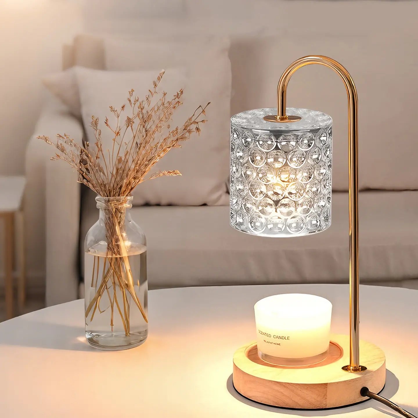 Wood Wax Melt Warmer Lamp Dimmable Flameless