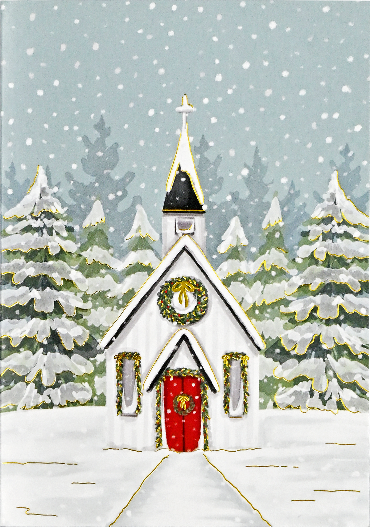 Church in Snowfall Small Boxed Holiday Cards