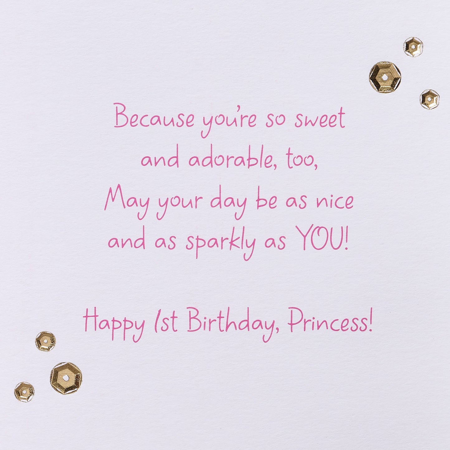 1st Birthday Card for Baby Girl (Sparkling Fun)