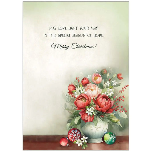 Ornaments and Flowers - Faith Christmas Card