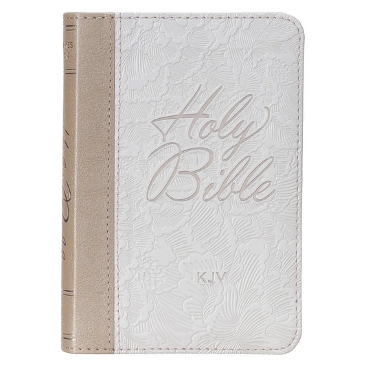Mini Pocket Bible Faux Leather, White King James Version