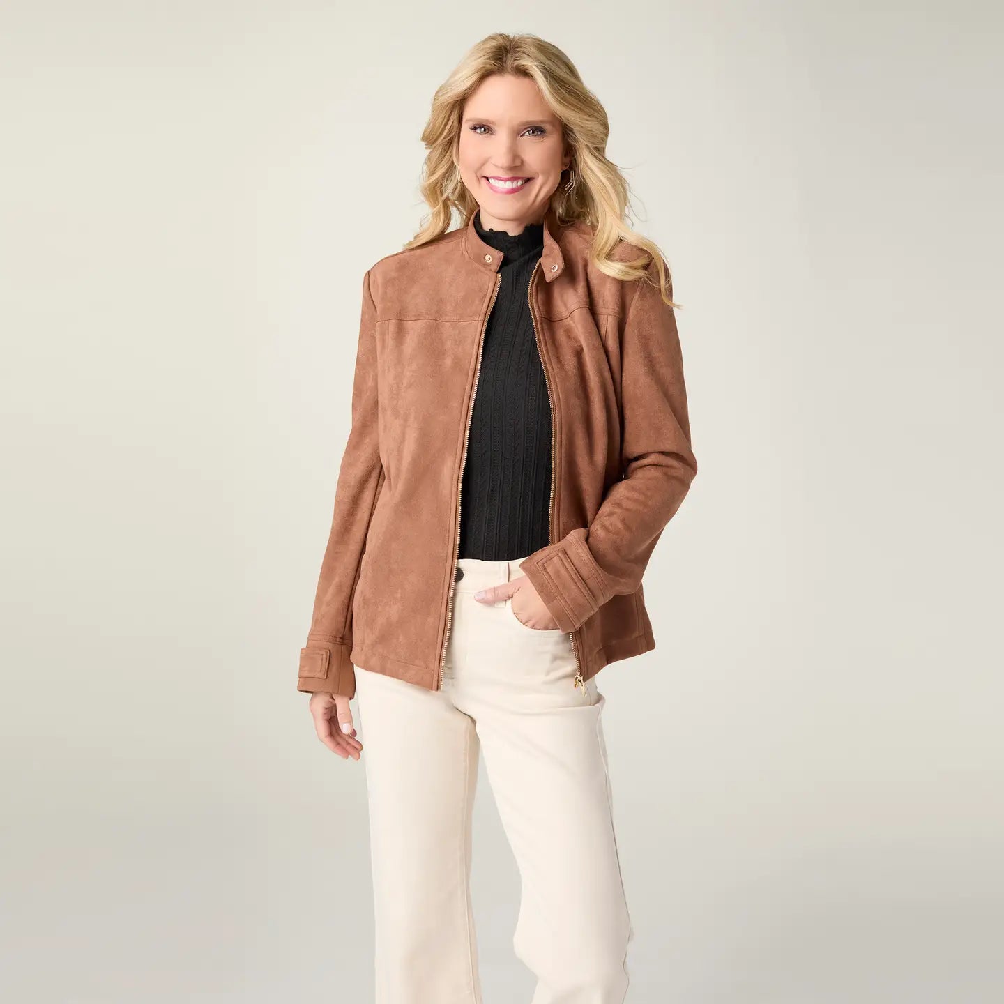 Pavia Lightweight Faux Suede Jacket