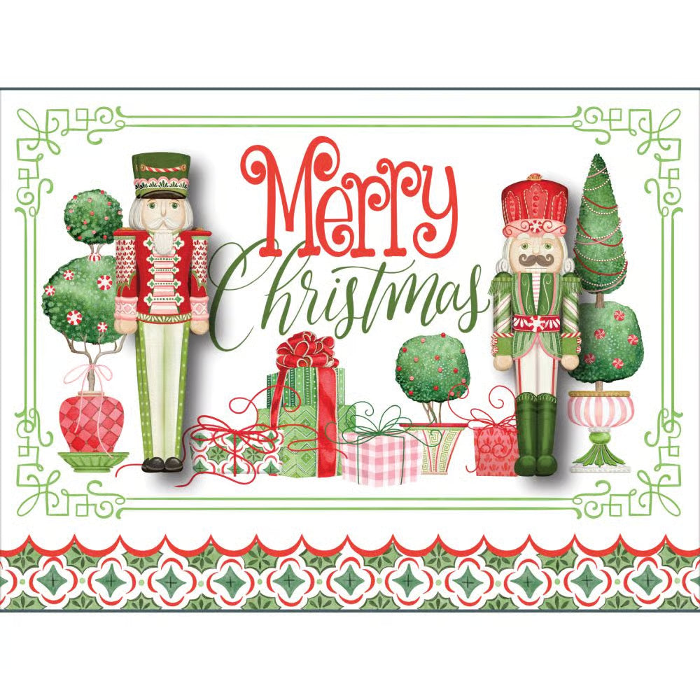 Merry Nutcrackers Luxe Christmas Cards by Nicole Tamarin