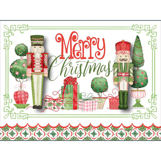 Merry Nutcrackers Luxe Christmas Cards by Nicole Tamarin
