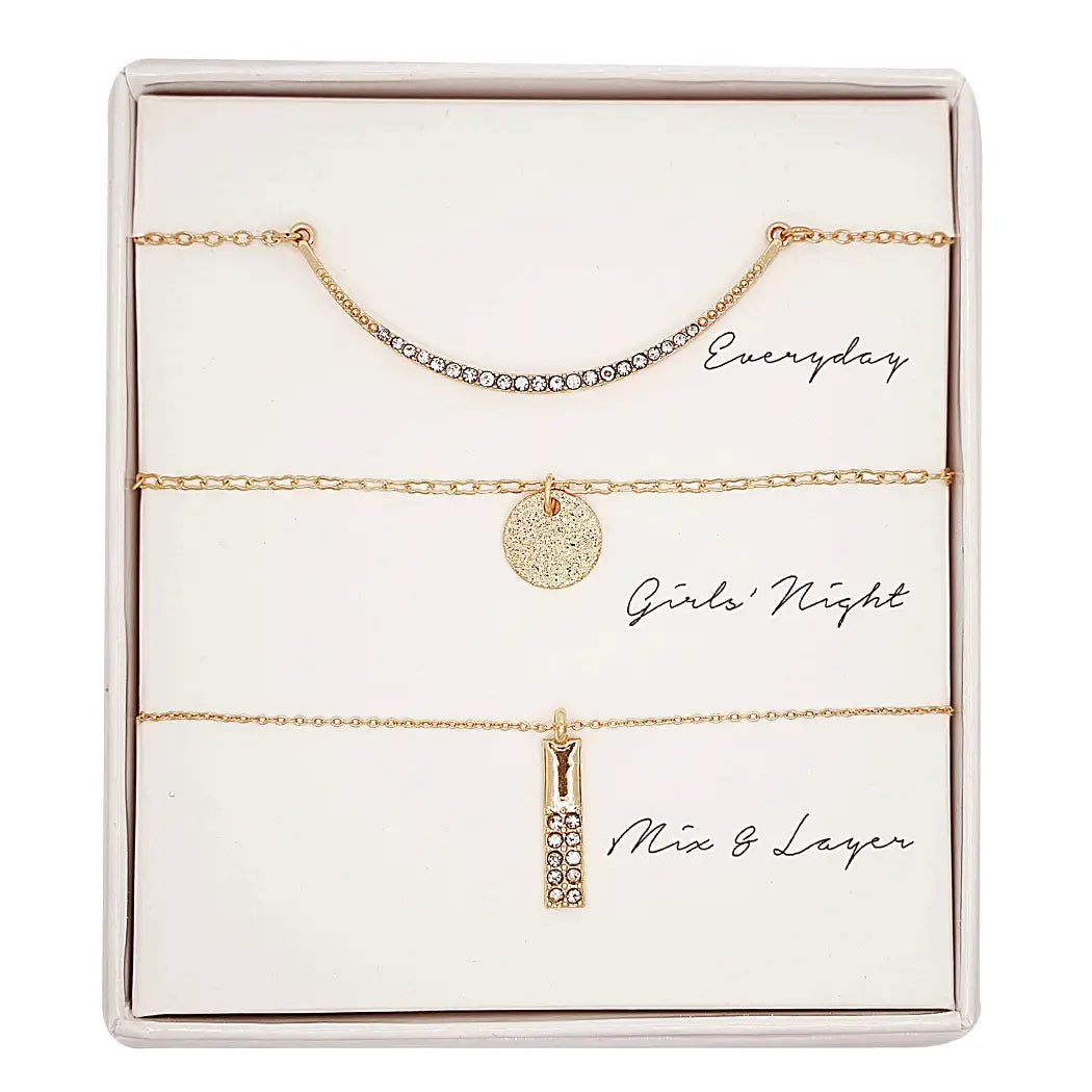 3PC Assorted Layering Pendant Necklace Gift Set