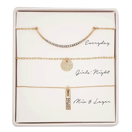 3PC Assorted Layering Pendant Necklace Gift Set
