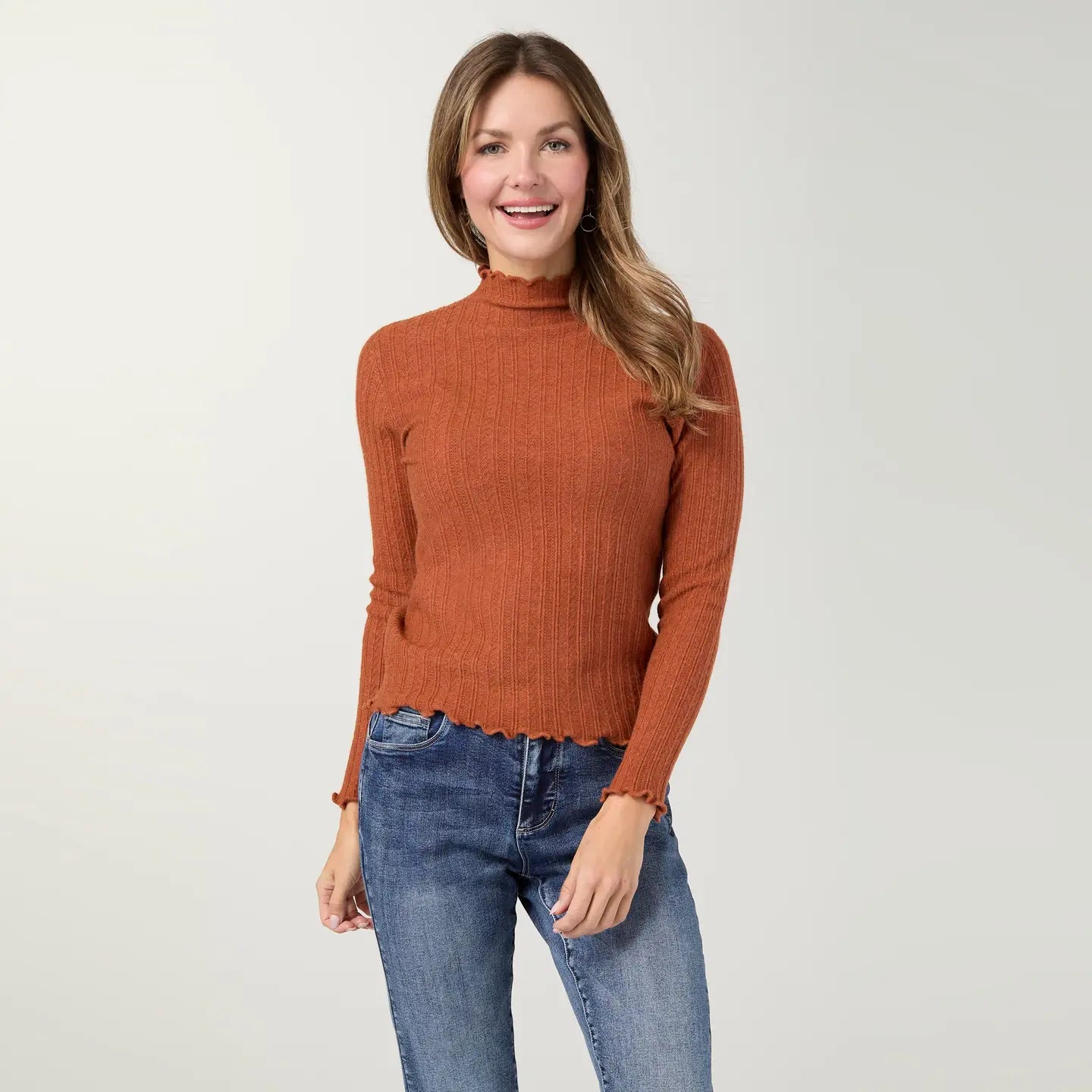 Avalee Funnel Neck Cable Knit Sweater