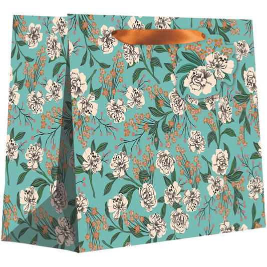 Retro Floral Aqua - Large Gift Bag