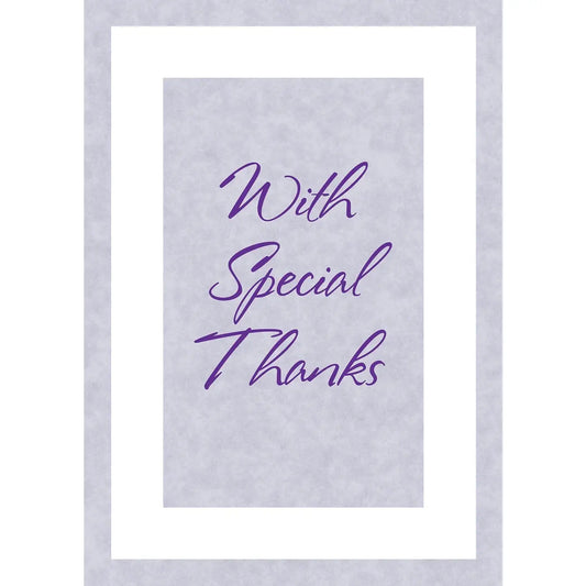 With Special Thanks Card