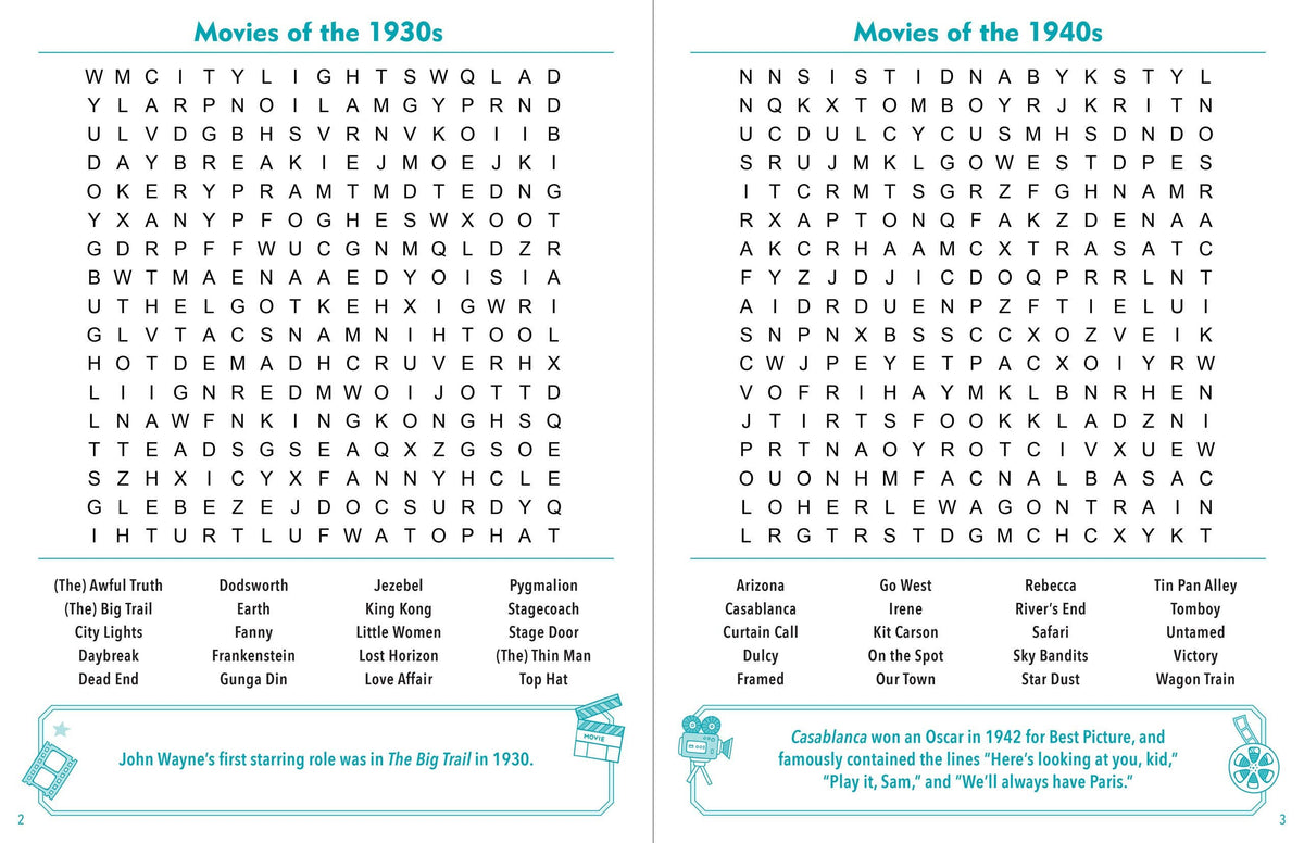 Through the Decades Large Print Word Search