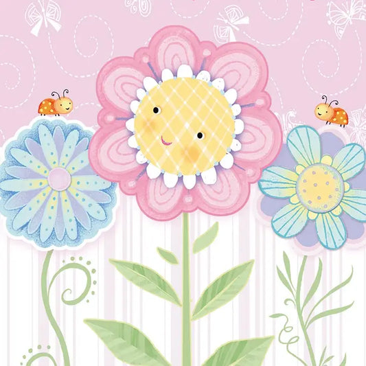 Smiley Flowers - Juvenile Birthday Value Card