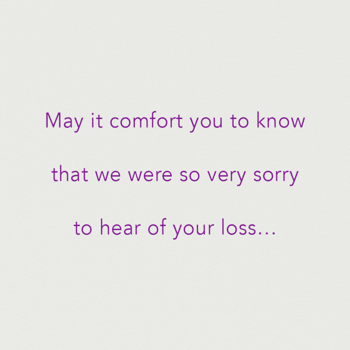 Sympathy Our | Sympathy Card from Us