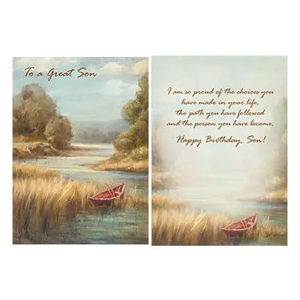 Red Row Boat - Birthday Son Card