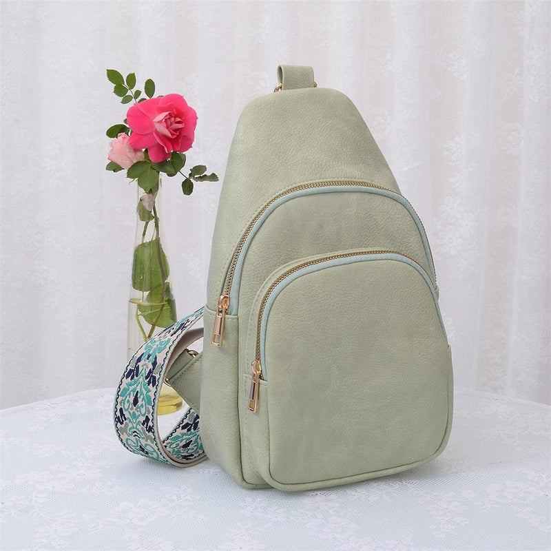 Zara Zipper Sling Bag With Boho Strap