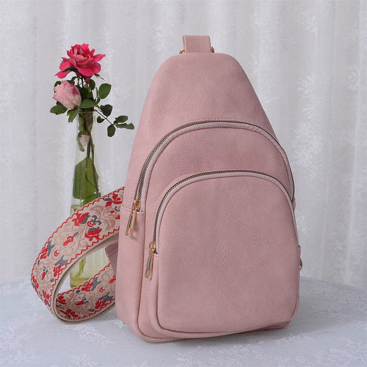 Zara Zipper Sling Bag With Boho Strap