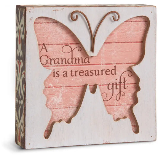 Grandma - 4.5" Butterfly Plaque