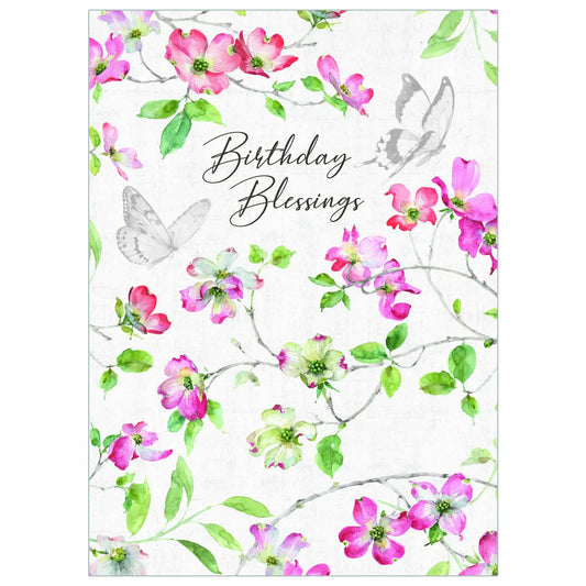 Dogwood Garden Floral Birthday Scripture Card