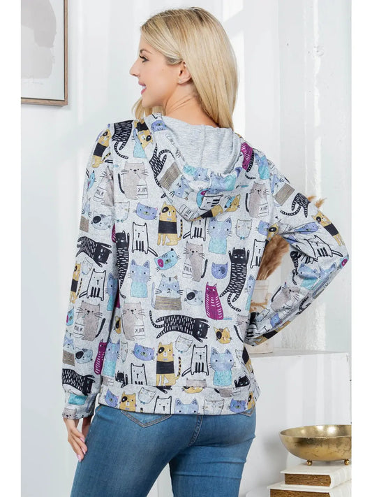 Cat Sweater Knit Pullover Hoodie