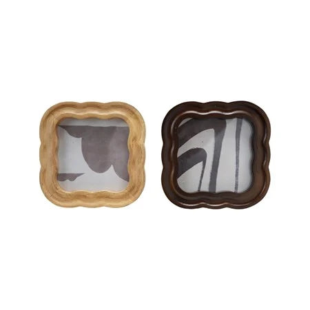 Rubberwood Scalloped Photo Frame