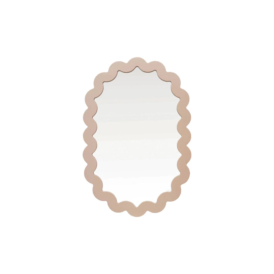 Framed Scalloped Wall Mirror