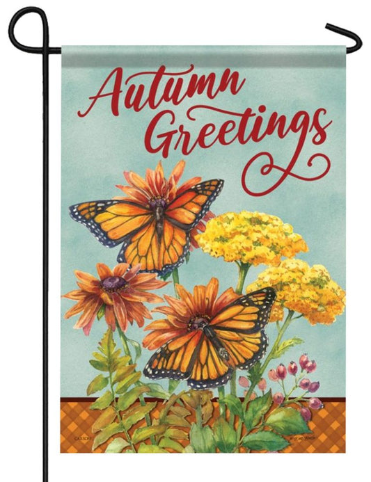 Autumn Monarchs Glitter Garden Flag