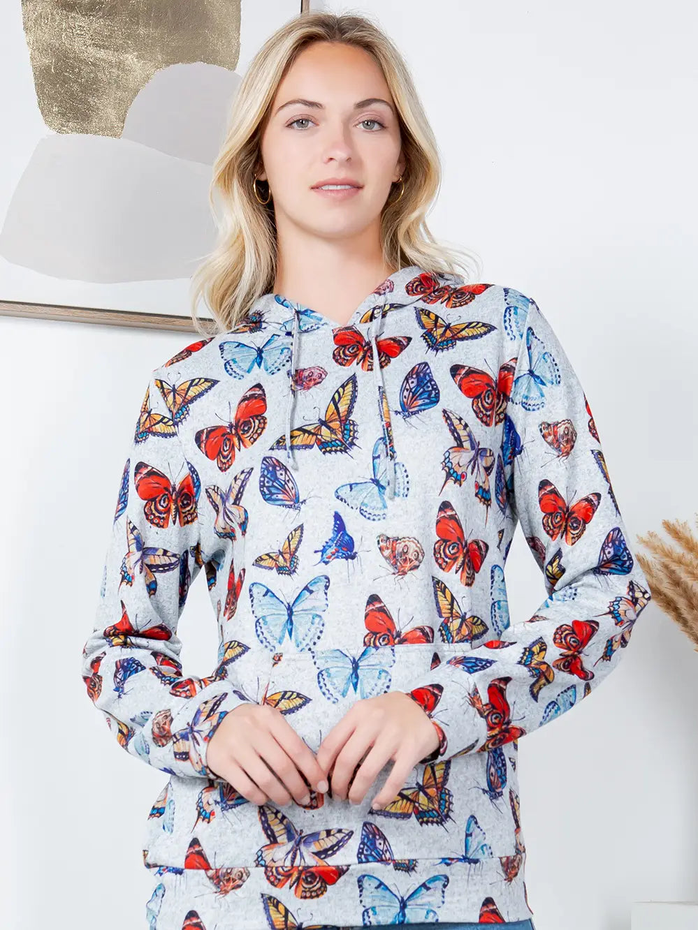 Colorful Butterfly Sweater Knit Pullover Hoodie