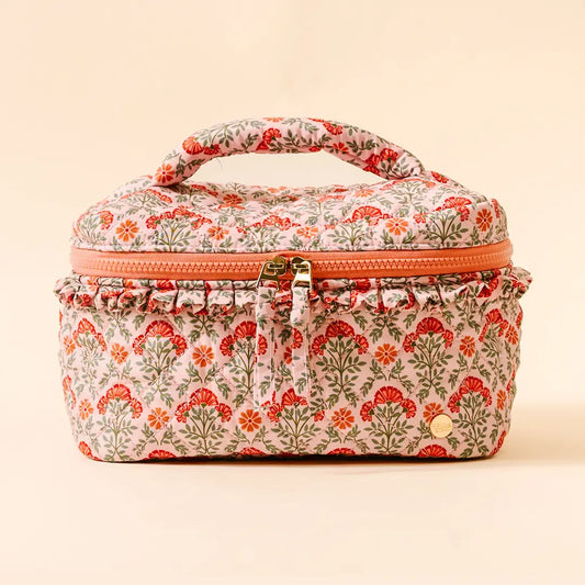 Glam & Go Quilted Cosmetic Bag–Everbloom Dusty Rose
