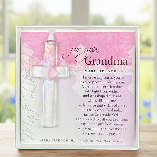 Grandma Handmade Glass Cross