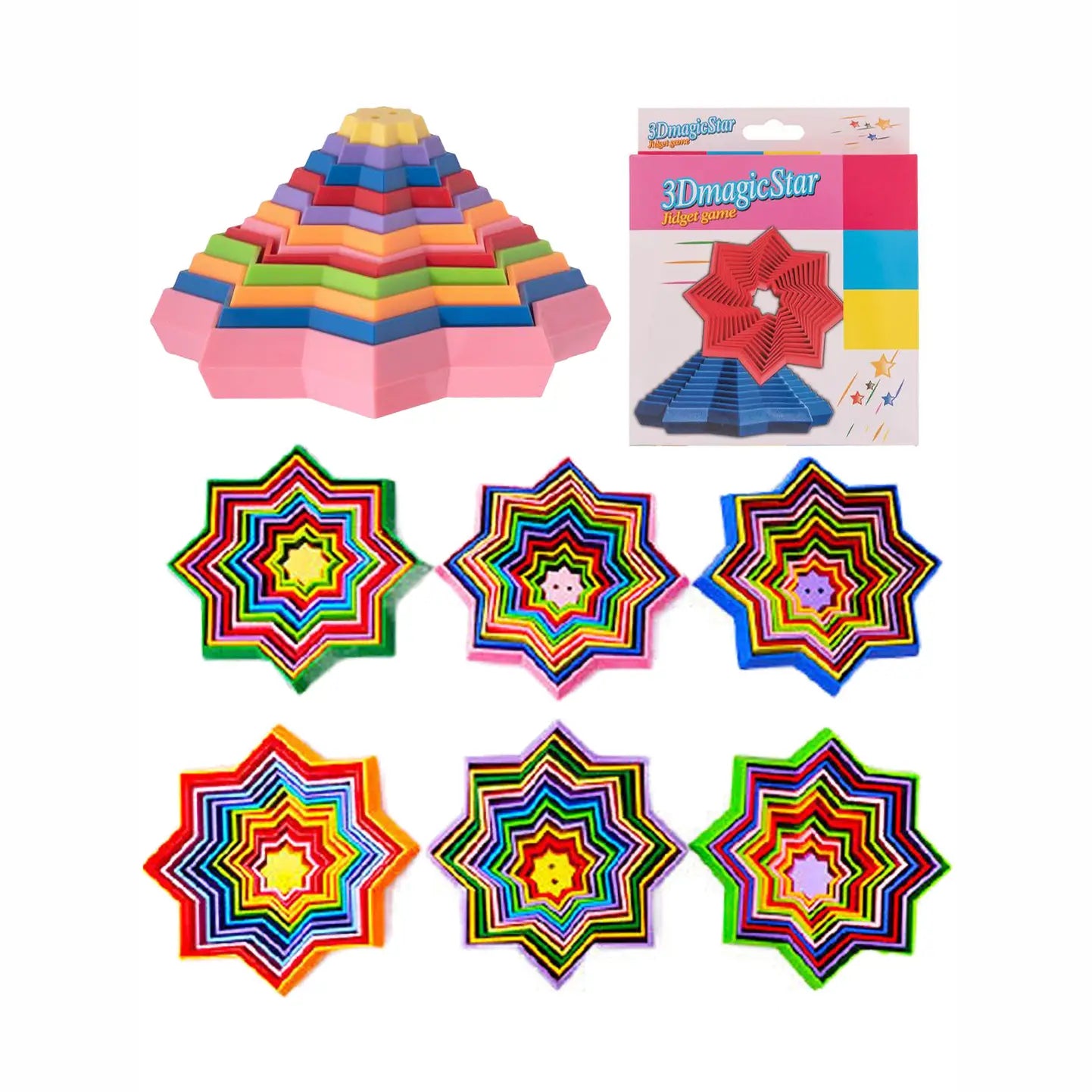 Star Geometric 3d Articulated Fidget Toy