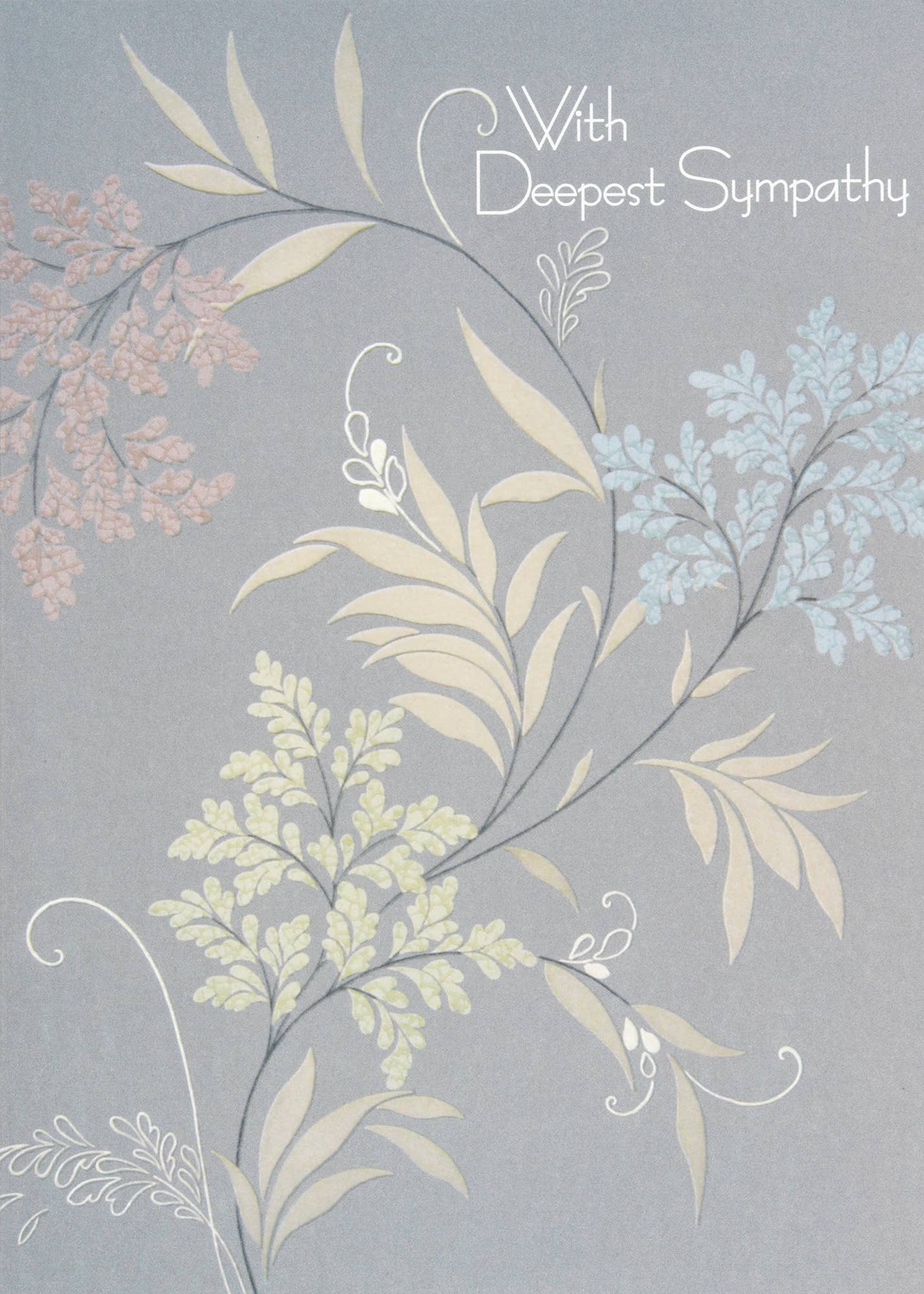 Floral on Gray Sympathy Card