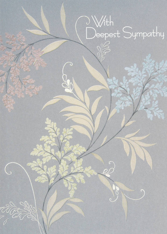 Floral on Gray Sympathy Card