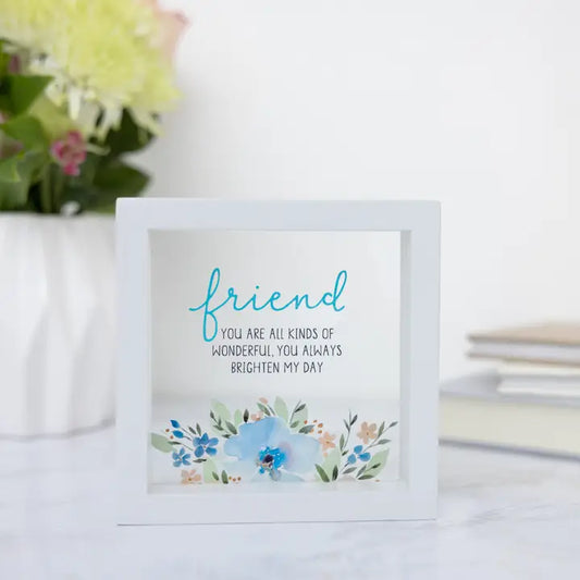 Friend - 5" X 5" Framed Glass Plaque