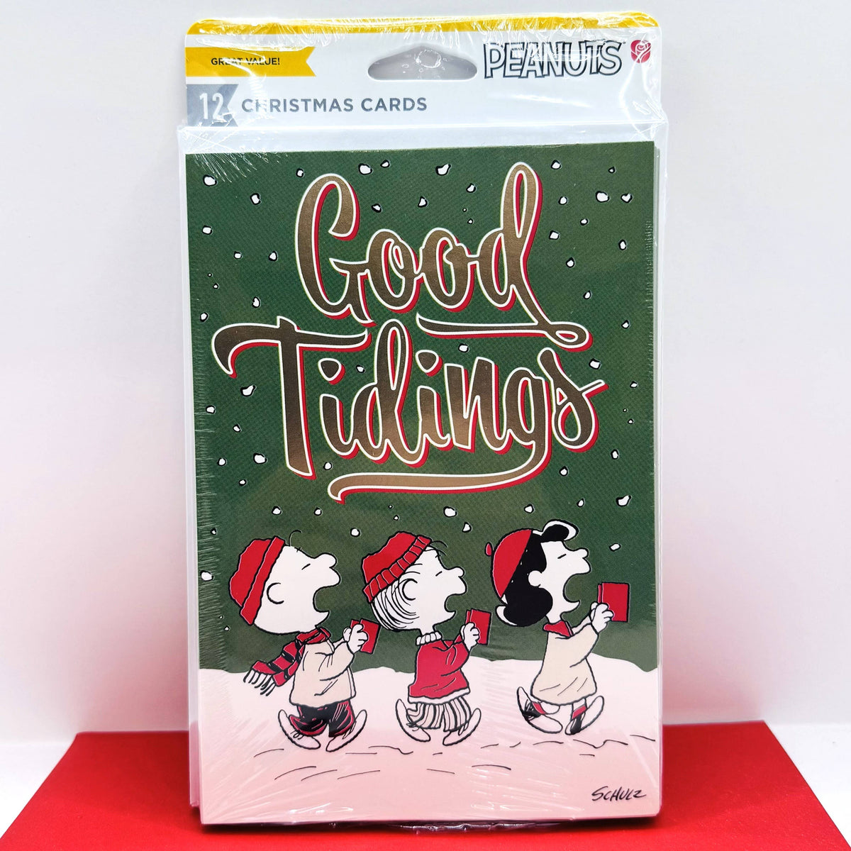 Peanuts Good Tidings Packaged Christmas Cards with Envelopes