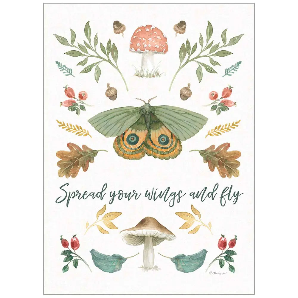Mushroom and Butterfly Study - Birthday Card