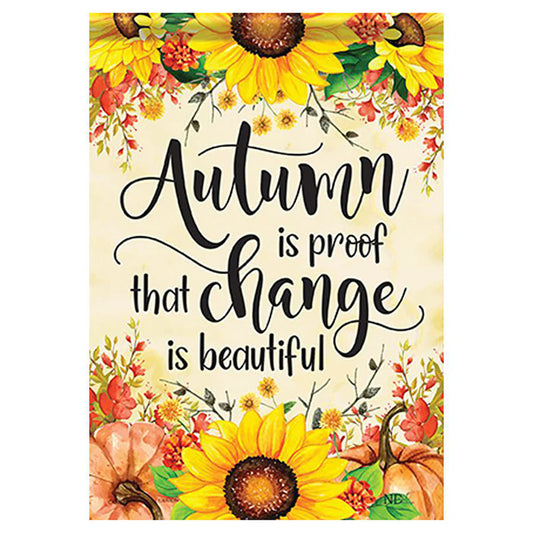 Autumn is Proof that Change is Beautiful Large Flag