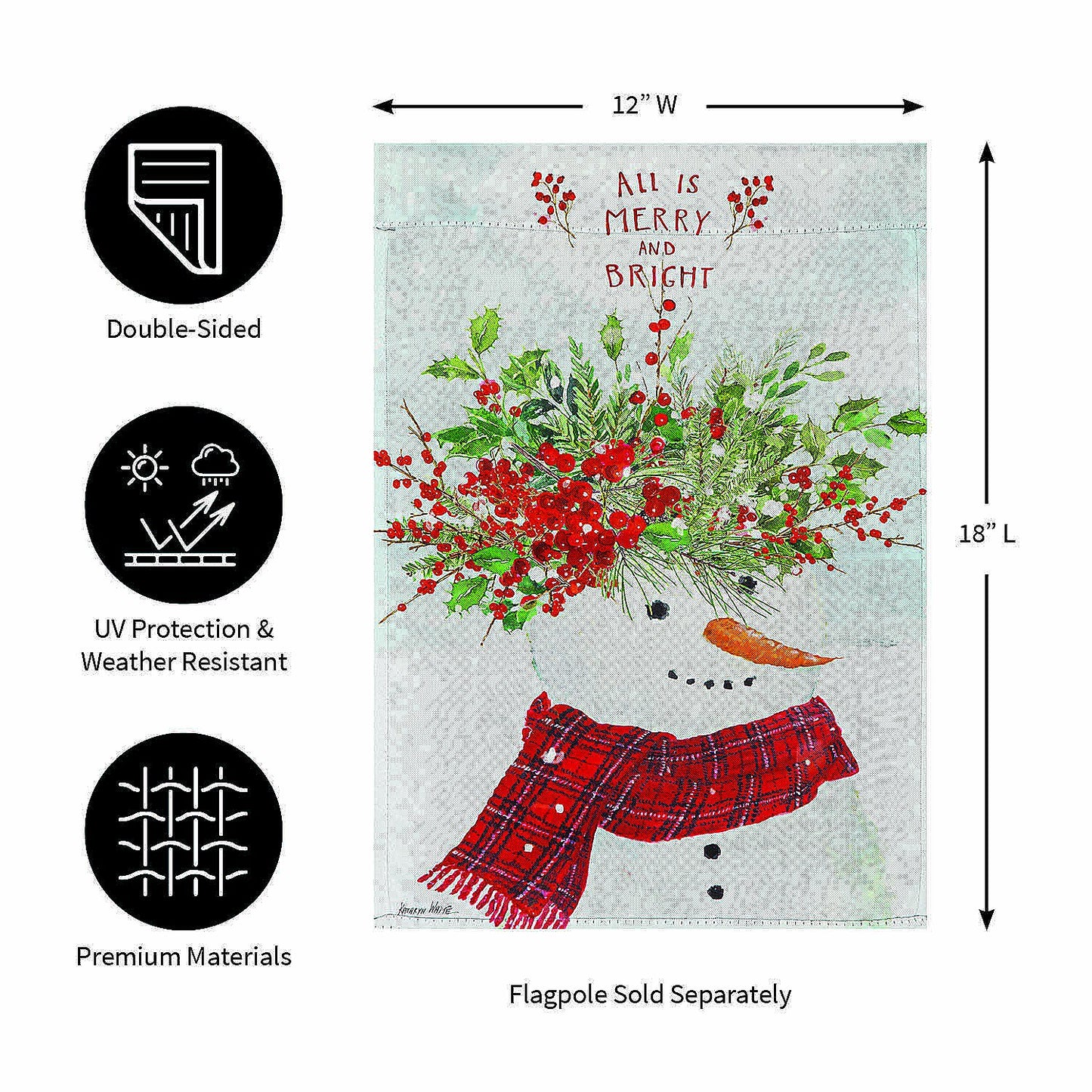 All is Merry and Bright Suede Garden Flag