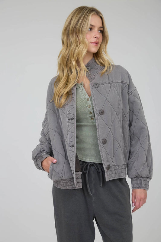 Quilted Button Down Jacket
