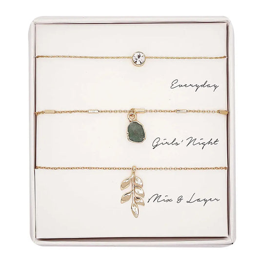 3PC Assorted Layering Pendant Necklace Gift Set