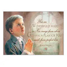 You Are Wonderfully Made - Faith First Communion Boy Card